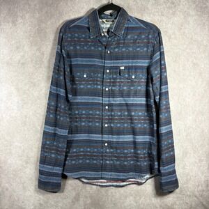 Salt Valley Western Pear Sap Shirt Men Small Blue Rick Grimes Aztec Southwestern